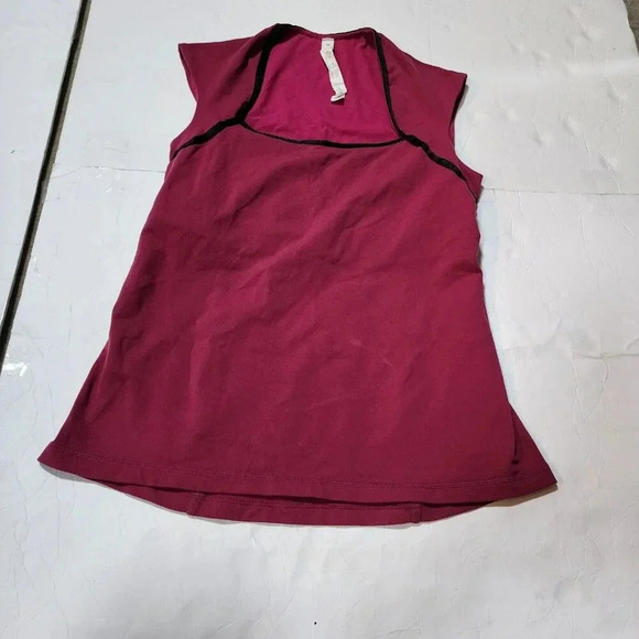 Vintage Lululemon Athletica Top Square Neck Cap Sleeve Women's X1 Purple / Black - Picture 5 of 11